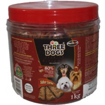 Three Dogs Bifinho Carne - 1 kg